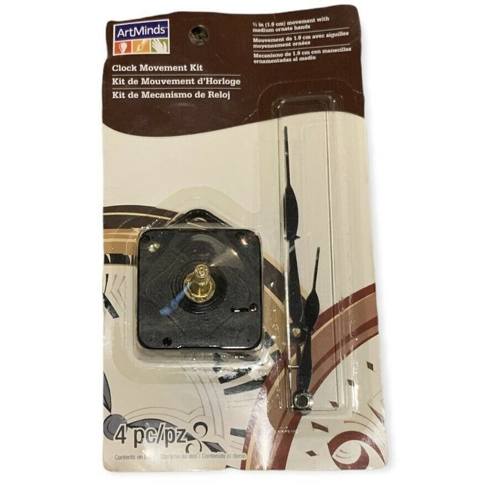 ArtMinds 4 Piece Quartz Clock Movement Kit For 3/8" Surface Thickness